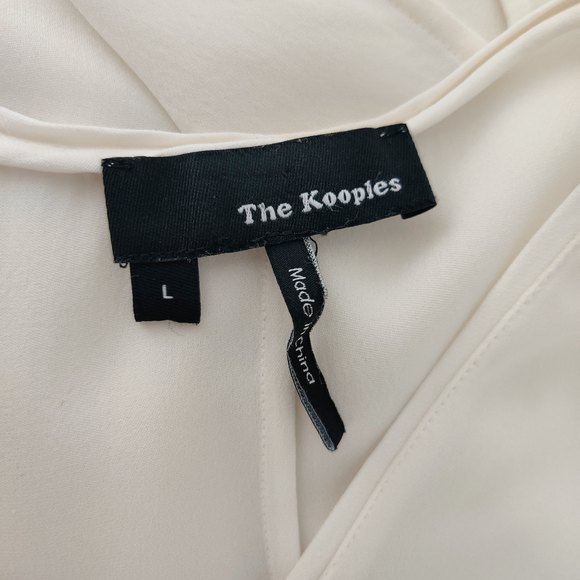The Kooples Women's‎ L Silk Front Zip Blouse Tank White - Picture 3 of 4